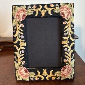 5"x7" Needlepoint Vintage Picture Frame (9.5"x7.5" Overall)